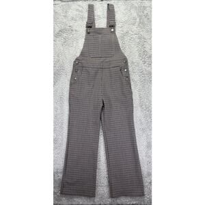 Zara kids Sz 10 girls plaid overalls houndstooth straight leg button‎ stretch